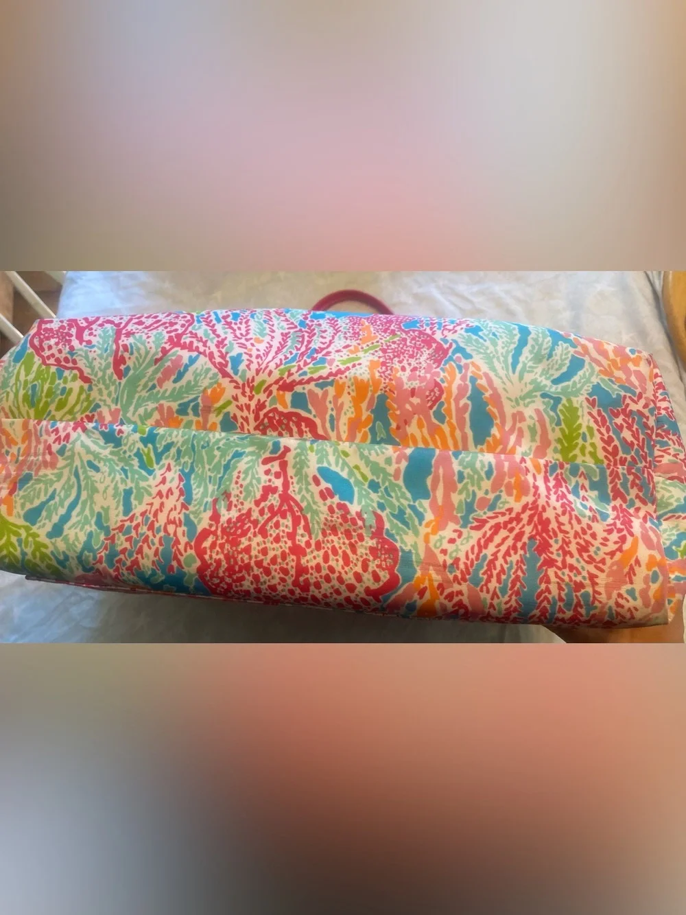 Lilly Pulitzer Insulated Cooler Beach Tote Bag- Let’s Cha Cha Coral Reef Print